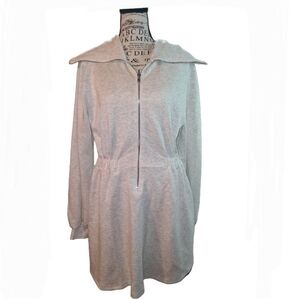 Shoefly women's large  1/2 Zip Gray Midi Dress